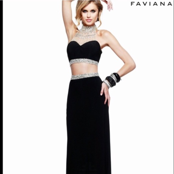 Faviana Dresses & Skirts - Faviana  beaded 2 piece prom dress